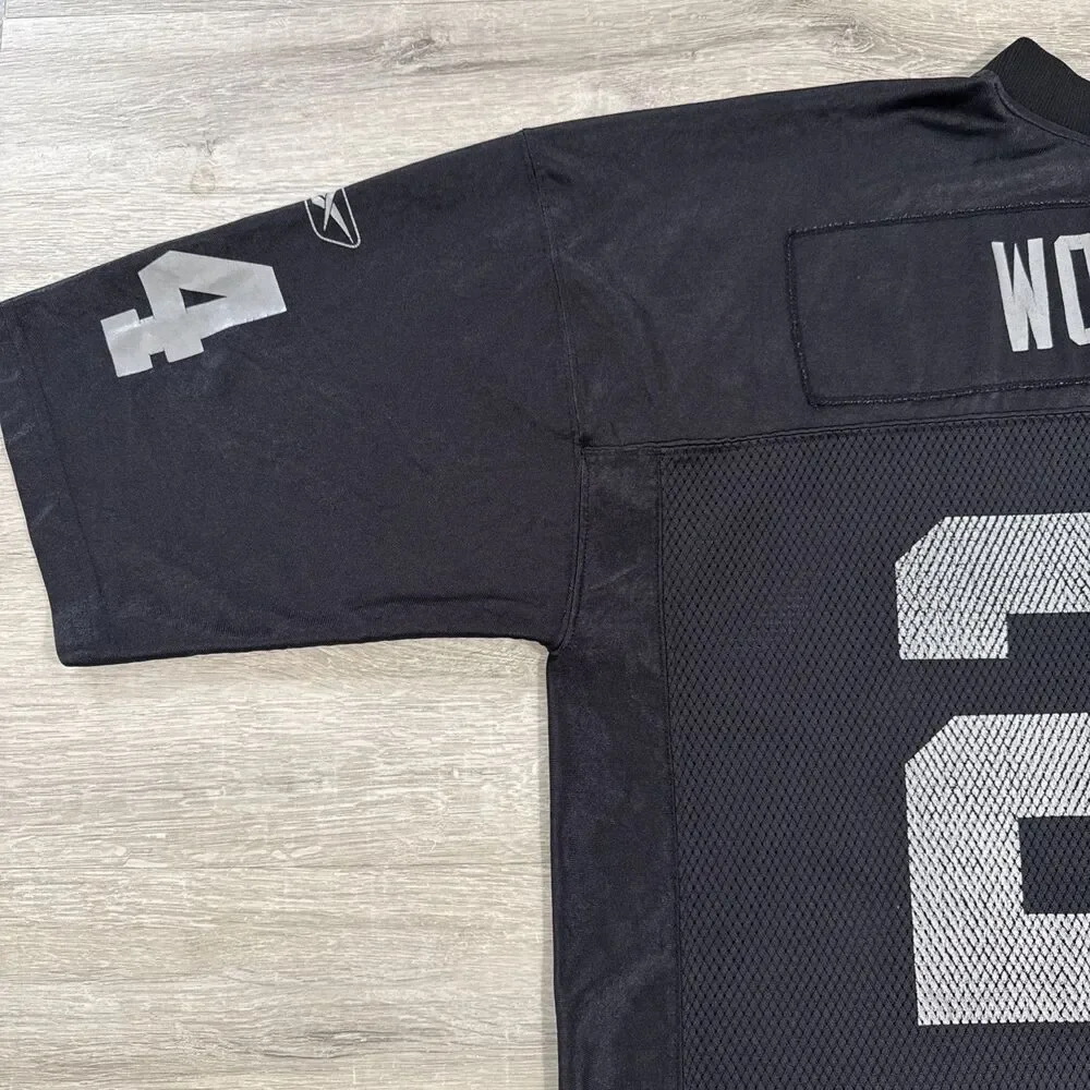 Charles Woodson Jersey Oakland Raiders NFL Reebok Men’s Black XL Throwback